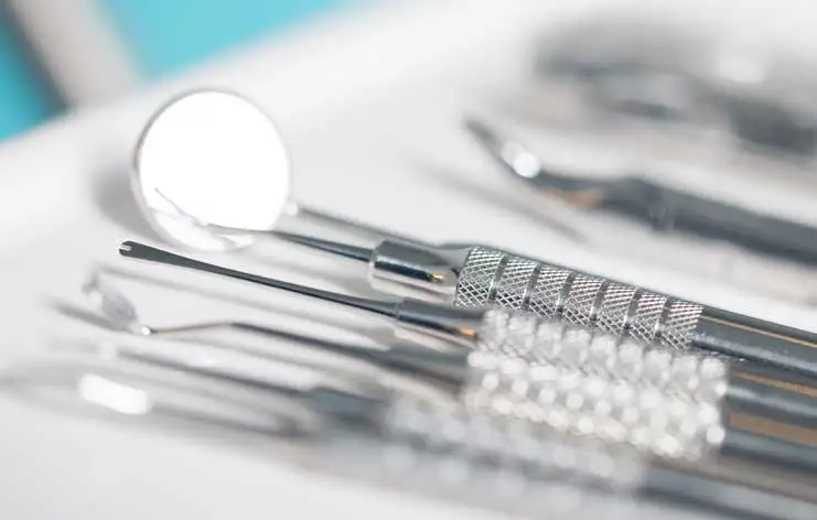 Dental tools laid out at Coulter Family Dentistry